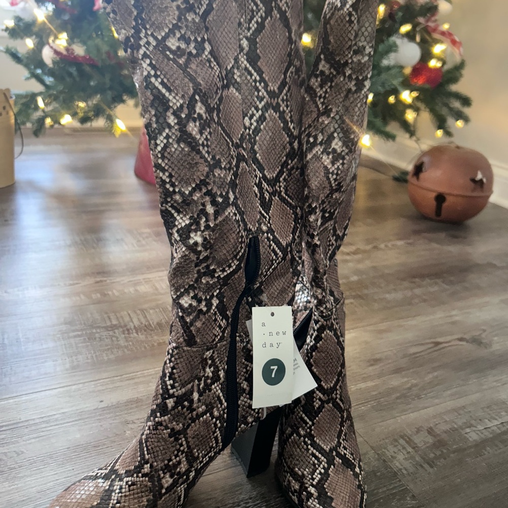 Snake print boots